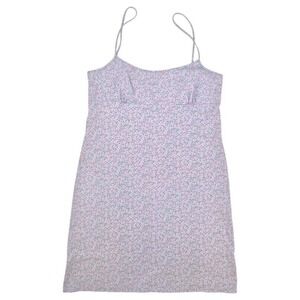Ralph Lauren Pink Blue Floral Cotton Knee-Length Dress Size L
